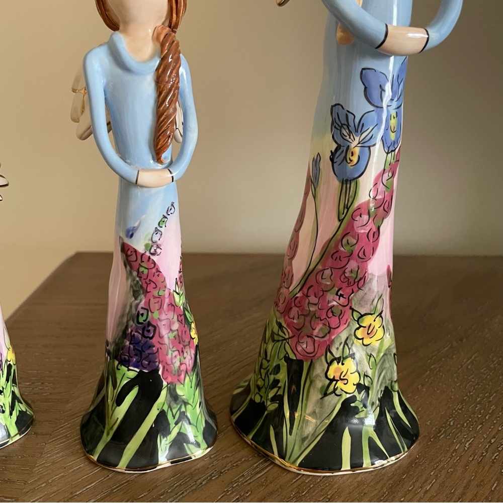 Heather Goldminc Blue Sky Claywork Angel Figurines Set Of Three - Picture 5 of 16